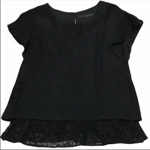 Olive des Olive Black Cap Sleeve Lace Ruffle Hem 
Size Medium